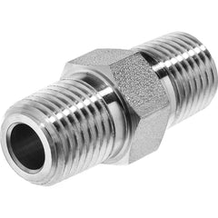 USA Sealing - Stainless Steel Pipe Fittings; Type: Hex Nipple ; Fitting Size: 1/8 x 1/8 ; End Connections: MNPT x MNPT ; Material Grade: 304 ; Pressure Rating (psi): 9400 ; Length (Inch): 4 - Exact Tool & Supply