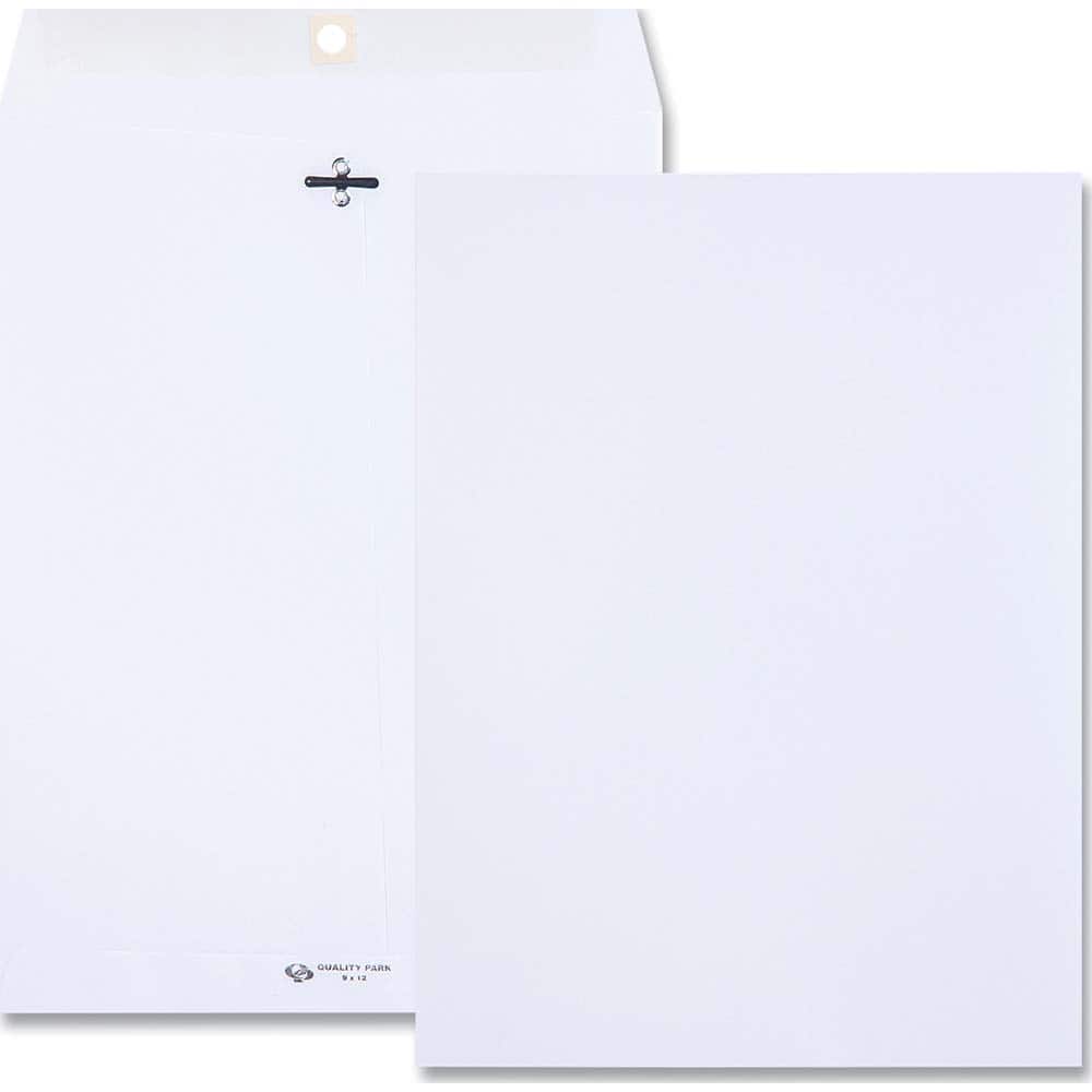 Quality Park - Mailers, Sheets & Envelopes; Type: Clasp Envelope ; Style: Clasp w/Gummed Flap ; Width (Inch): 12 ; Length (Inch): 9 ; Box Quantity: 100 ; Size: 9 x 12 - Exact Tool & Supply