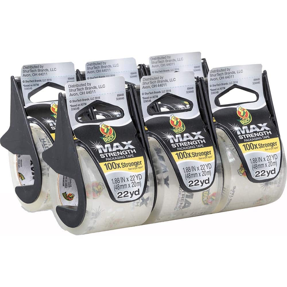 Duck - Packing Tape; Tape Type: Packaging ; Color: Clear ; Adhesive Material: Synthetic Rubber ; Width (Inch): 1-7/8 ; Length: 22 yd ; Material Type: Plastic - Exact Tool & Supply