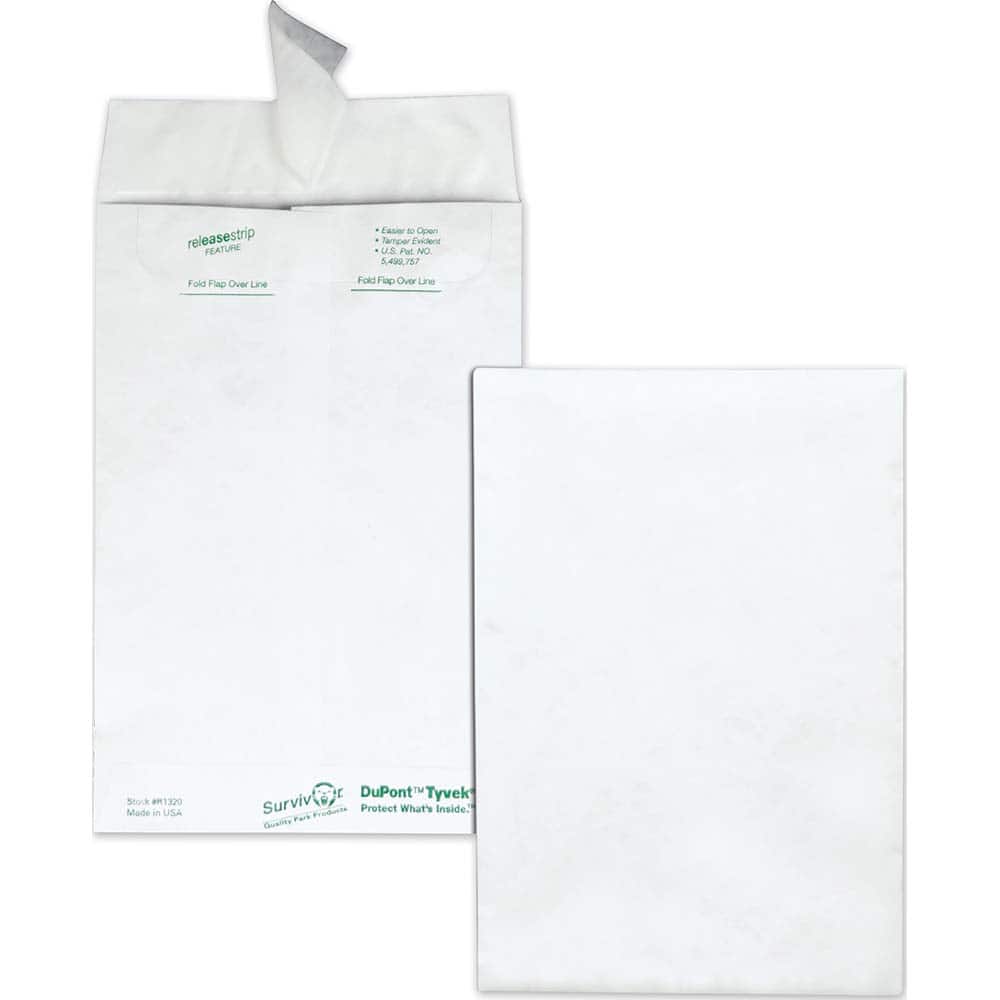 Survivor - Mailers, Sheets & Envelopes; Type: Catalog Envelope ; Style: Self Seal ; Width (Inch): 9 ; Length (Inch): 6 ; Box Quantity: 100 ; Size: 6 x 9 - Exact Tool & Supply