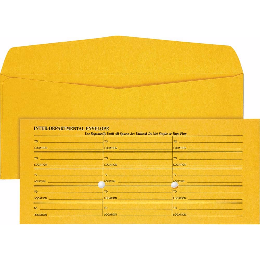 Quality Park - Mailers, Sheets & Envelopes; Type: Inter-Department Envelopes ; Style: Fold Flap ; Width (Inch): 10-3/8 ; Length (Inch): 4-1/2 ; Box Quantity: 500 ; Size: 4.5 x 10.38 - Exact Tool & Supply