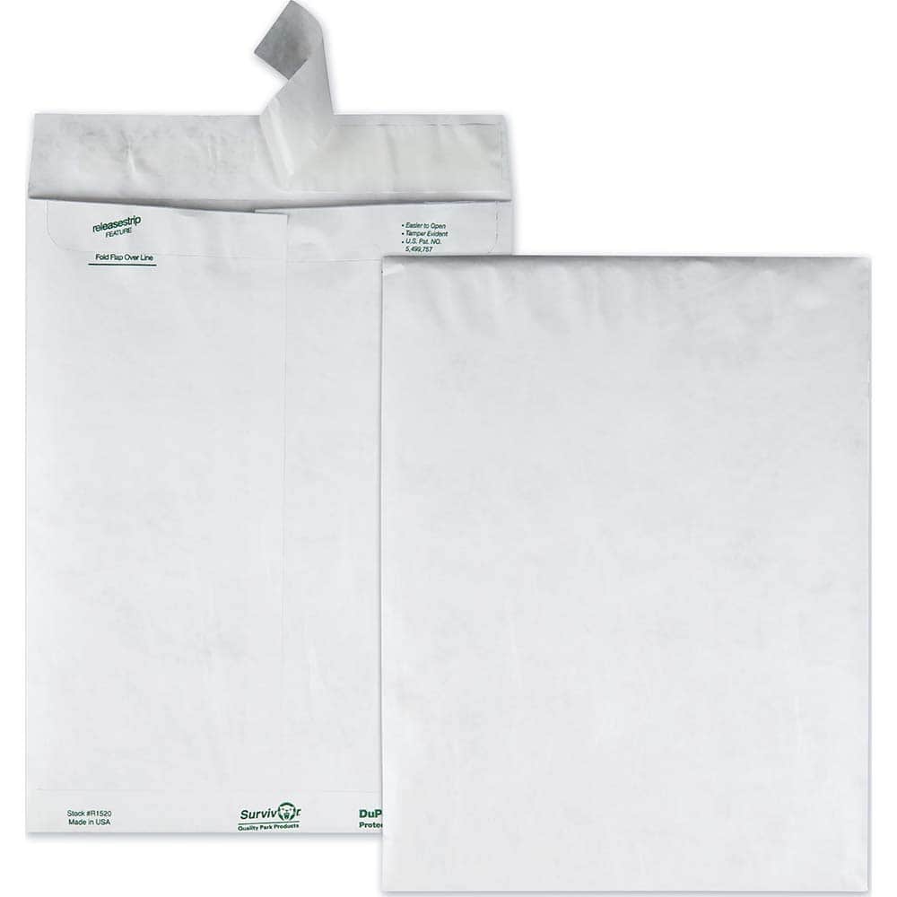 Survivor - Mailers, Sheets & Envelopes; Type: Catalog Envelope ; Style: Self Seal ; Width (Inch): 12-1/2 ; Length (Inch): 9-1/2 ; Box Quantity: 100 ; Size: 9.5 x 12.5 - Exact Tool & Supply