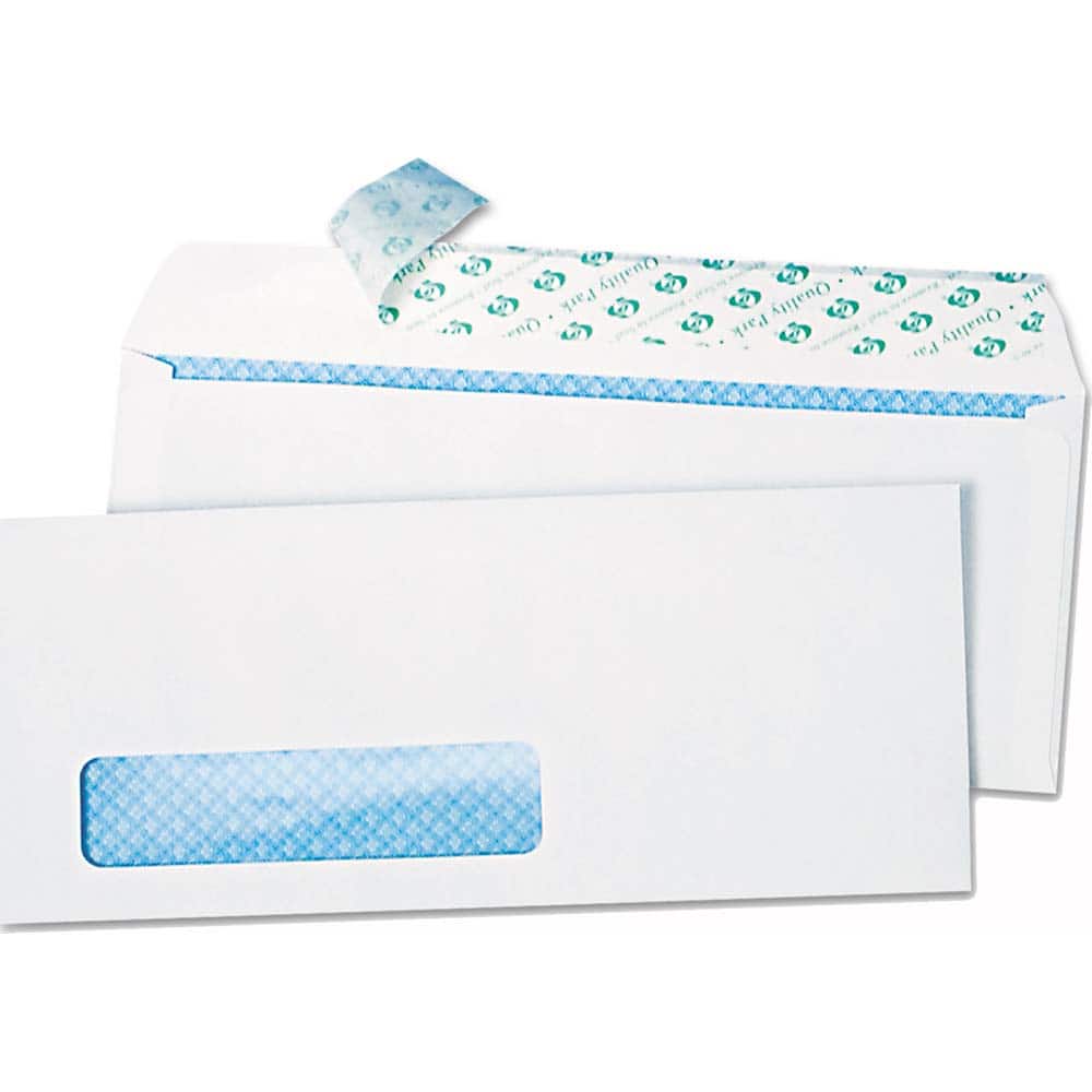 Quality Park - Mailers, Sheets & Envelopes; Type: Security Envelope ; Style: Self Seal ; Width (Inch): 9-1/2 ; Length (Inch): 4-1/8 ; Box Quantity: 1000 ; Size: 4.13 x 9.5 - Exact Tool & Supply