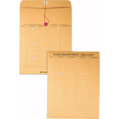 Quality Park - Mailers, Sheets & Envelopes; Type: Inter-Department Envelopes ; Style: String & Button ; Width (Inch): 13 ; Length (Inch): 10 ; Box Quantity: 100 ; Size: 10 x 13 - Exact Tool & Supply