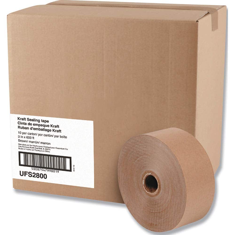 GEN - Packing Tape; Tape Type: Sealing ; Color: Brown ; Adhesive Material: Water Activated ; Width (Inch): 3 ; Length: 600' ; Material Type: Kraft Paper - Exact Tool & Supply
