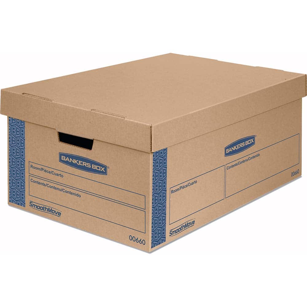 BANKERS BOX - Compartment Storage Boxes & Bins; Type: Moving/Storage Box ; Number of Compartments: 1.000 ; Overall Width: 15 ; Overall Depth: 24 (Inch); Overall Height (Inch): 10 ; Color: Kraft/Blue - Exact Tool & Supply