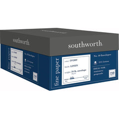 Southworth - Mailers, Sheets & Envelopes; Type: Business Envelope ; Style: Gummed Flap ; Width (Inch): 9-1/2 ; Length (Inch): 4-1/8 ; Box Quantity: 250 ; Size: 4.13 x 9.5 - Exact Tool & Supply