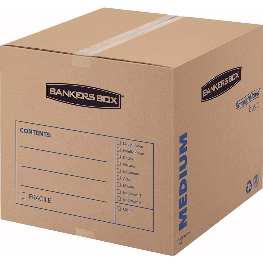 BANKERS BOX - Boxes & Crush-Proof Mailers; Type: Moving Boxes ; Width (Inch): 18 ; Length (Inch): 18 ; Height (Inch): 16 ; Color: Kraft/Blue - Exact Tool & Supply