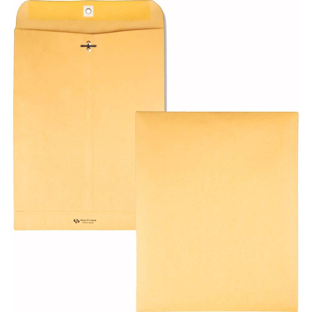 Quality Park - Mailers, Sheets & Envelopes; Type: Clasp Envelope ; Style: Clasp w/Gummed Flap ; Width (Inch): 14-1/2 ; Length (Inch): 9-1/4 ; Box Quantity: 100 ; Size: 9.25 x 14.5 - Exact Tool & Supply