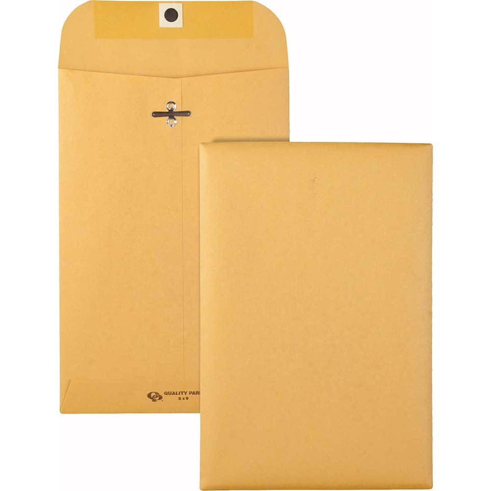 Quality Park - Mailers, Sheets & Envelopes; Type: Clasp Envelope ; Style: Clasp w/Gummed Flap ; Width (Inch): 9 ; Length (Inch): 6 ; Box Quantity: 100 ; Size: 6 x 9 - Exact Tool & Supply