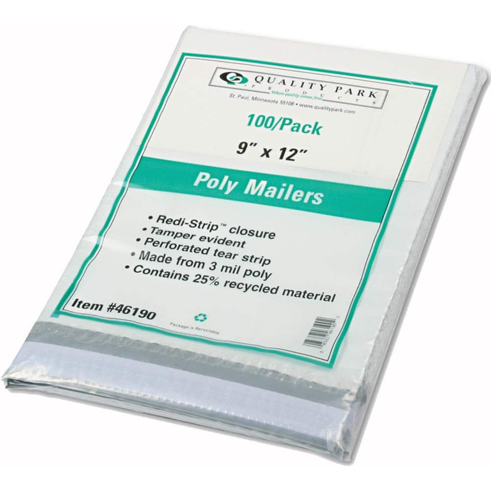 Quality Park - Mailers, Sheets & Envelopes; Type: Poly Mailer ; Style: Self Seal ; Width (Inch): 12 ; Length (Inch): 9 ; Box Quantity: 100 ; Size: 9 x 12 - Exact Tool & Supply