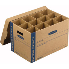 BANKERS BOX - Compartment Storage Boxes & Bins; Type: Moving Box ; Number of Compartments: 24.000 ; Overall Width: 12-1/4 ; Overall Depth: 18-1/2 (Inch); Overall Height (Inch): 12 ; Color: Kraft/Blue - Exact Tool & Supply
