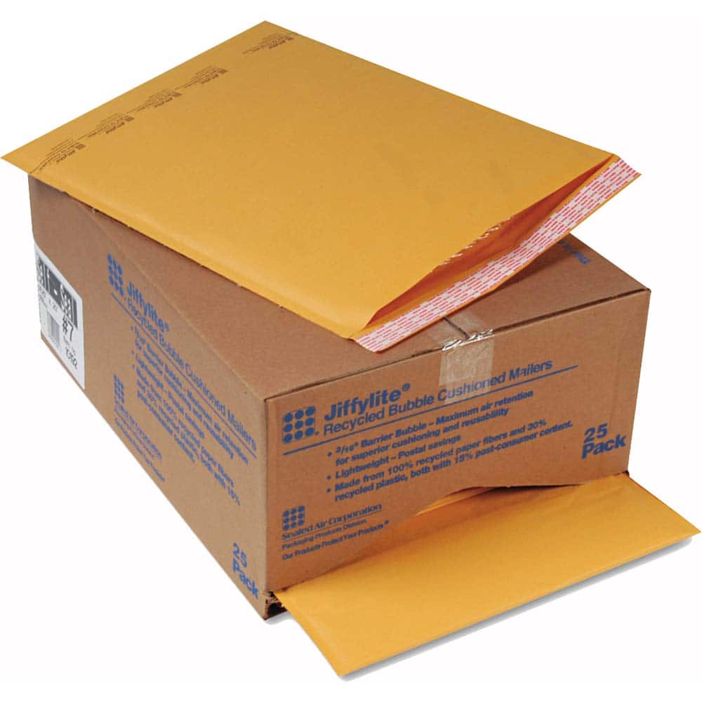 Sealed Air - Mailers, Sheets & Envelopes; Type: Bubble Mailer ; Style: Self Adhesive ; Width (Inch): 20 ; Length (Inch): 14-1/4 ; Box Quantity: 25 ; Size: 14.25 x 20 - Exact Tool & Supply