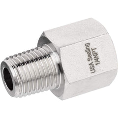 USA Sealing - Brass & Chrome Pipe Fittings; Type: Adapter ; Fitting Size: 1/2 x 1/2 ; End Connections: FNPTF x MNPTF ; Material: Brass ; Pressure Rating (psi): 1000 ; Finish/Coating: Nickel Plated - Exact Tool & Supply