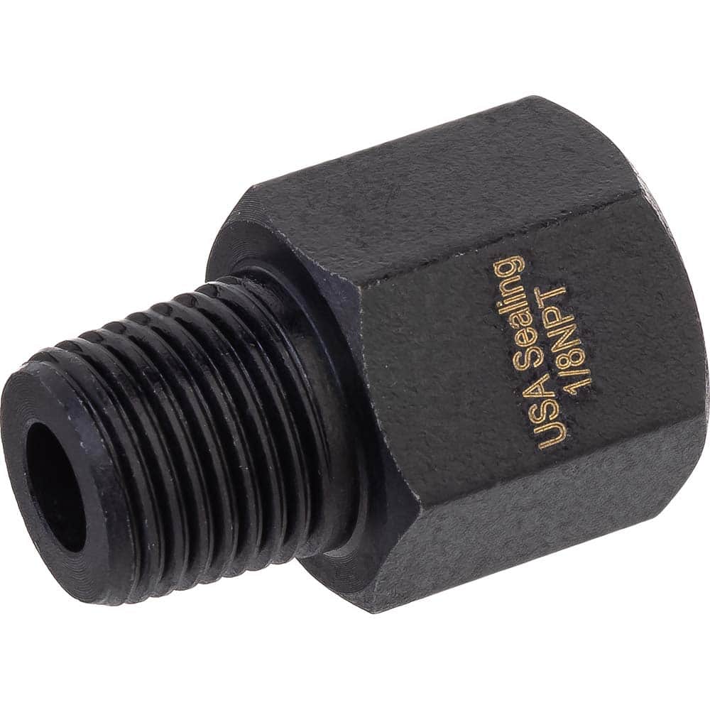 USA Sealing - Brass & Chrome Pipe Fittings; Type: Adapter ; Fitting Size: 1/2 x 1/2 ; End Connections: FNPTF x MNPTF ; Material: Brass ; Pressure Rating (psi): 1000 ; Finish/Coating: Black Zinc - Exact Tool & Supply