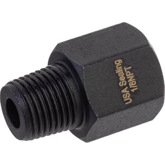 USA Sealing - Brass & Chrome Pipe Fittings; Type: Adapter ; Fitting Size: 1/2 x 1/2 ; End Connections: FNPTF x MNPTF ; Material: Brass ; Pressure Rating (psi): 1000 ; Finish/Coating: Black Zinc - Exact Tool & Supply