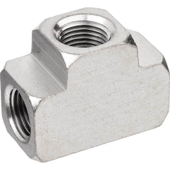 USA Sealing - Brass & Chrome Pipe Fittings; Type: Tee ; Fitting Size: 1/8 x 1/8 x 1/8 ; End Connections: FNPTF x FNPTF x FNPTF ; Material: Brass ; Pressure Rating (psi): 1000 ; Finish/Coating: Nickel Plated - Exact Tool & Supply
