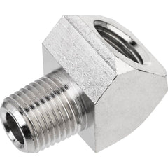 USA Sealing - Brass & Chrome Pipe Fittings; Type: 45 Elbow ; Fitting Size: 1/8 x 1/8 ; End Connections: FNPTF x MNPTF ; Material: Brass ; Pressure Rating (psi): 1000 ; Finish/Coating: Nickel Plated - Exact Tool & Supply