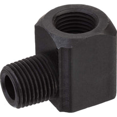 USA Sealing - Brass & Chrome Pipe Fittings; Type: 90 Elbow ; Fitting Size: 1/2 x 1/2 ; End Connections: FNPTF x MNPTF ; Material: Brass ; Pressure Rating (psi): 1000 ; Finish/Coating: Black Zinc - Exact Tool & Supply