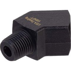 USA Sealing - Brass & Chrome Pipe Fittings; Type: 45 Elbow ; Fitting Size: 3/8 x 3/8 ; End Connections: FNPTF x MNPTF ; Material: Brass ; Pressure Rating (psi): 1000 ; Finish/Coating: Black Zinc - Exact Tool & Supply