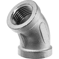 USA Sealing - Stainless Steel Pipe Fittings; Type: 45 Elbow ; Fitting Size: 2 x 2 ; End Connections: FBSPP x FBSPP ; Material Grade: 304 ; Pressure Rating (psi): 150 - Exact Tool & Supply