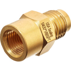 USA Sealing - Metal Flared Tube Fittings; Type: Straight Adapter ; Flared Degrees: 45 ; End Connections: Male JIC x FBSPT ; Thread Size: 1/4 ; Tube Outside Diameter (Inch): 3/8 ; Thread Type: FBSPT - Exact Tool & Supply