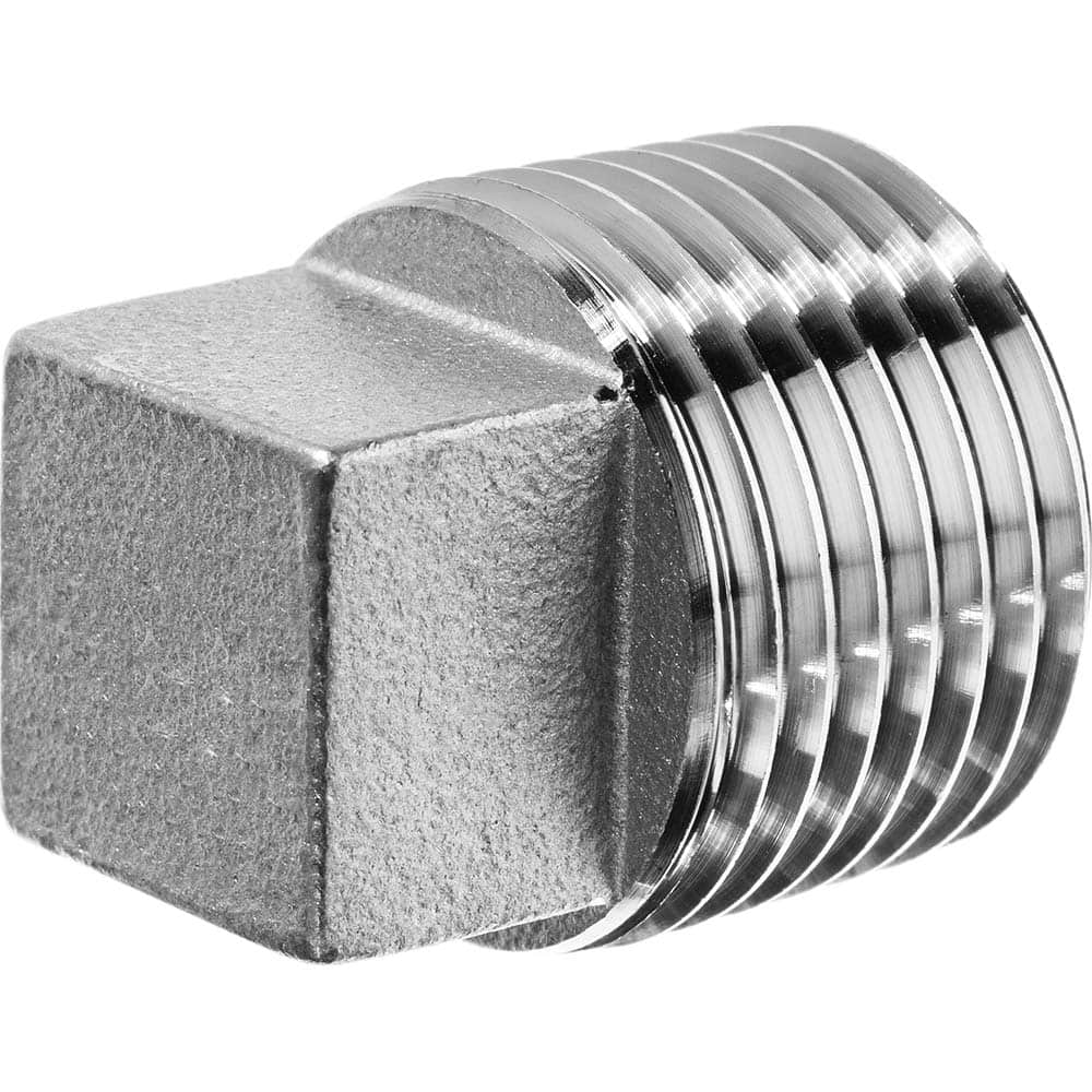 USA Sealing - Stainless Steel Pipe Fittings; Type: Square Head Plug ; Fitting Size: 1 ; End Connections: MBSPT ; Material Grade: 304 ; Pressure Rating (psi): 150 - Exact Tool & Supply