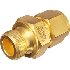 USA Sealing - Metal Compression Tube Fittings; Type: Male Straight Fitting ; End Connections: Tube OD x Male NPT ; Tube Outside Diameter (mm): 14 ; Thread Size: 1/2 ; Material: Brass ; Compression Style: Double Ferrule - Exact Tool & Supply