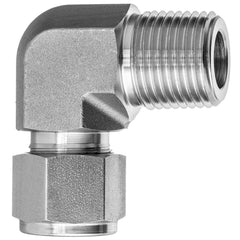 USA Sealing - Metal Compression Tube Fittings; Type: Elbow ; End Connections: Tube OD x Male NPT ; Tube Outside Diameter (Inch): 3/8 ; Thread Size: 1/4 ; Material: Steel - Exact Tool & Supply
