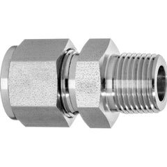 USA Sealing - Metal Compression Tube Fittings; Type: Male Straight Fitting ; End Connections: Tube OD x Male NPT ; Tube Outside Diameter (Inch): 3/8 ; Thread Size: 3/8 ; Material: Steel - Exact Tool & Supply