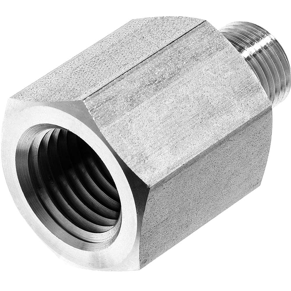USA Sealing - Stainless Steel Pipe Fittings; Type: Reducing Adapter ; Fitting Size: 3/8 x 1/4 ; End Connections: FNPT x MNPT ; Material Grade: 304 ; Pressure Rating (psi): 4900 - Exact Tool & Supply