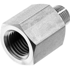 USA Sealing - Stainless Steel Pipe Fittings; Type: Reducing Adapter ; Fitting Size: 1/2 x 1/4 ; End Connections: FNPT x MNPT ; Material Grade: 304 ; Pressure Rating (psi): 4600 - Exact Tool & Supply
