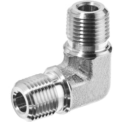 USA Sealing - Stainless Steel Pipe Fittings; Type: Elbow ; Fitting Size: 3/8 x 3/8 ; End Connections: MNPT x MNPT ; Material Grade: 304 ; Pressure Rating (psi): 7300 - Exact Tool & Supply