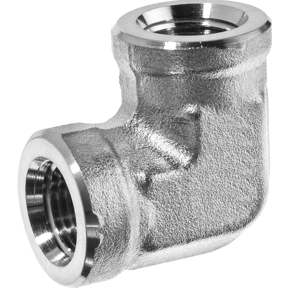 USA Sealing - Stainless Steel Pipe Fittings; Type: Elbow ; Fitting Size: 3/8 x 3/8 ; End Connections: FNPT x FNPT ; Material Grade: 304 ; Pressure Rating (psi): 4900 - Exact Tool & Supply