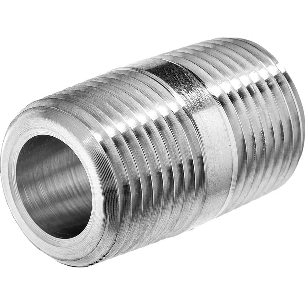 USA Sealing - Stainless Steel Pipe Fittings; Type: Close Nipple ; Fitting Size: 1/4 x 1/4 ; End Connections: MNPT x MNPT ; Material Grade: 304 ; Pressure Rating (psi): 7500 - Exact Tool & Supply