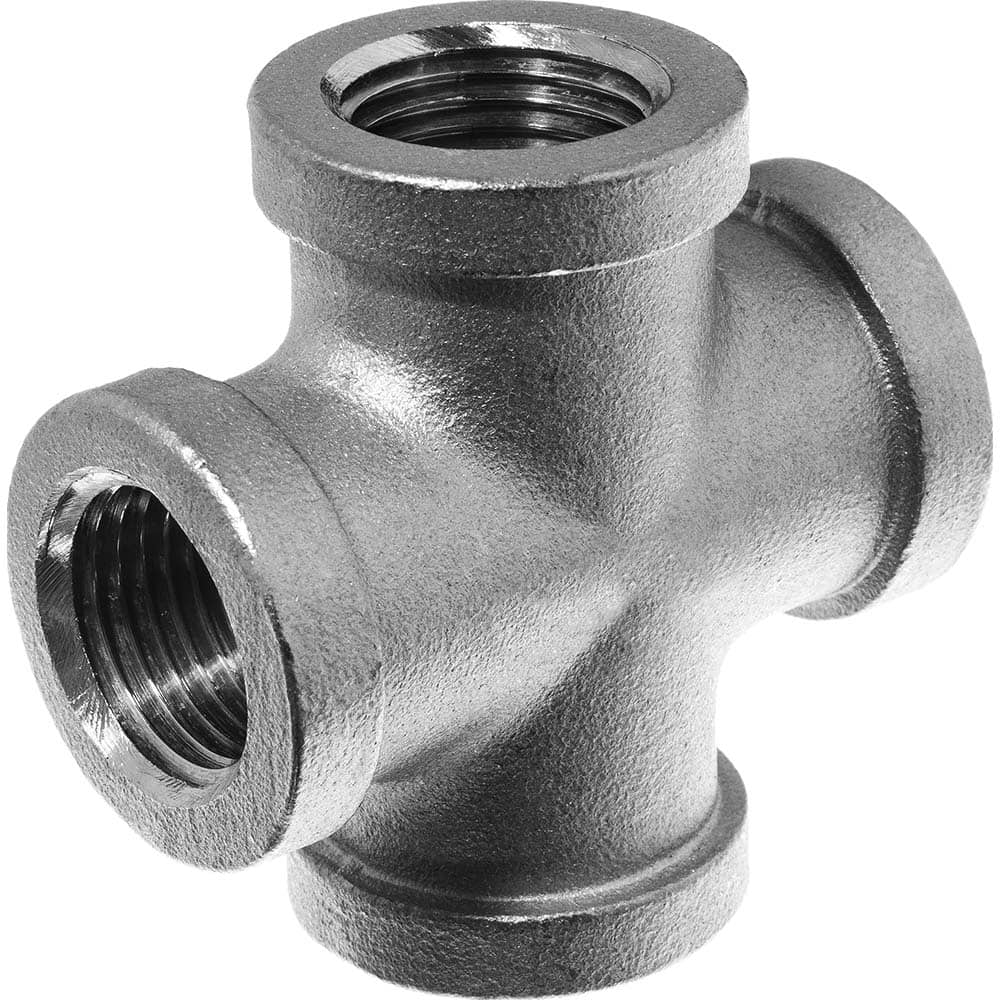 USA Sealing - Aluminum Pipe Fittings; Type: Cross ; Fitting Size: 4 x 4 x 4 x 4 ; End Connections: FNPT x FNPT x FNPT x FNPT ; Material Grade: Class 150 ; Pressure Rating (psi): 150 - Exact Tool & Supply