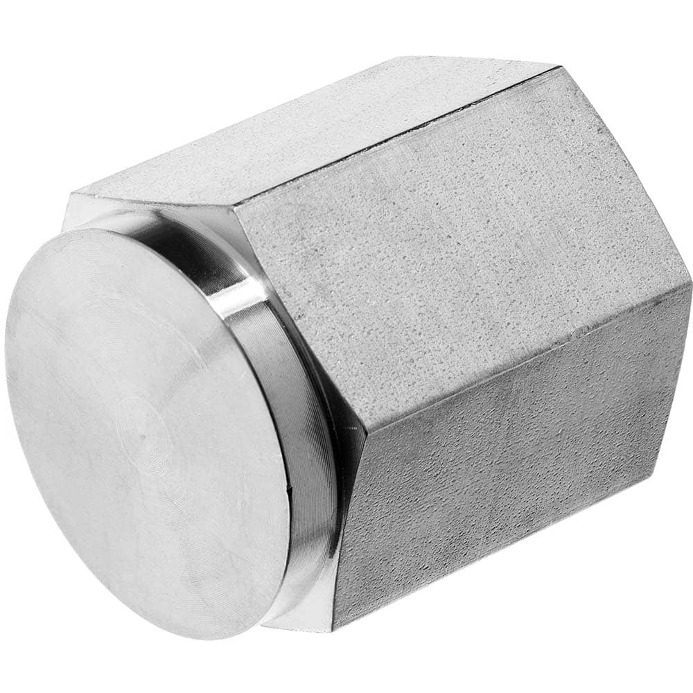 USA Sealing - Stainless Steel Pipe Fittings; Type: Cap ; Fitting Size: 3/8 x 3/8 ; End Connections: FNPT x FNPT ; Material Grade: 304 ; Pressure Rating (psi): 4900 - Exact Tool & Supply