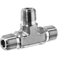 USA Sealing - Stainless Steel Pipe Fittings; Type: Tee ; Fitting Size: 3/8 x 3/8 x 3/8 ; End Connections: MNPT x MNPT x MNPT ; Material Grade: 304 ; Pressure Rating (psi): 7300 - Exact Tool & Supply