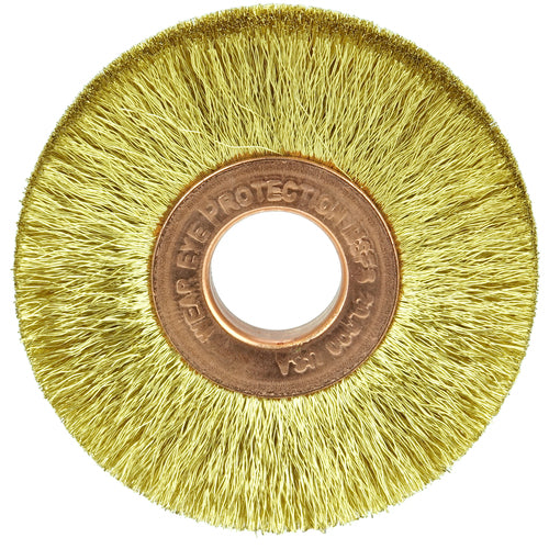 2″ × 1/2″-0.005″ Wire Size - Brass Non-Sparking Wire Wheel - Exact Tool & Supply