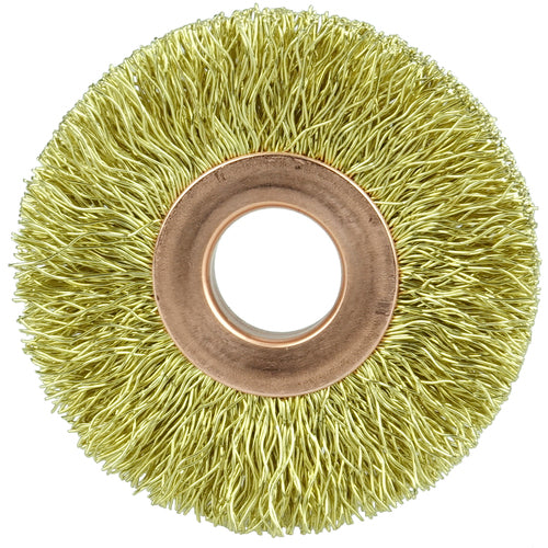 2″ × 1/2″-0.0118″ Wire Size - Brass Non-Sparking Wire Wheel - Exact Tool & Supply