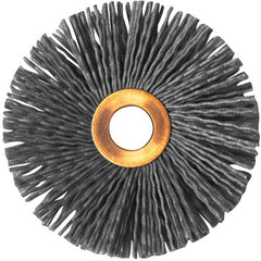 3″ Diameter-1/2″ Arbor Hole - Abrasive Nylon-Copper Center Straight Nylox Wheel - Exact Tool & Supply
