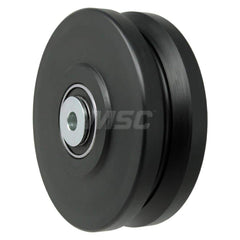 V-Groove Caster Wheel: Polyurethane, 6″ Dia, 2″ Wide 2,200 lb Capacity, Precision Ball Bearing