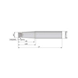 Replaceable Tip Milling Shank: Series VTS, 1-1/4″ Straight Shank S15 Neck Thread, 0.957″ Neck Dia, Solid Carbide