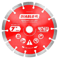 Freud - Wet & Dry-Cut Saw Blades; Blade Diameter (Inch): 7 ; Blade Material: Diamond-Tipped ; Arbor Style: Standard Round ; Arbor Hole Diameter (Inch): 5/8; 7/8 ; Arbor Hole Diameter (Decimal Inch): 5/8; 7/8 ; Application: Cutting Masonry - Exact Tool & Supply