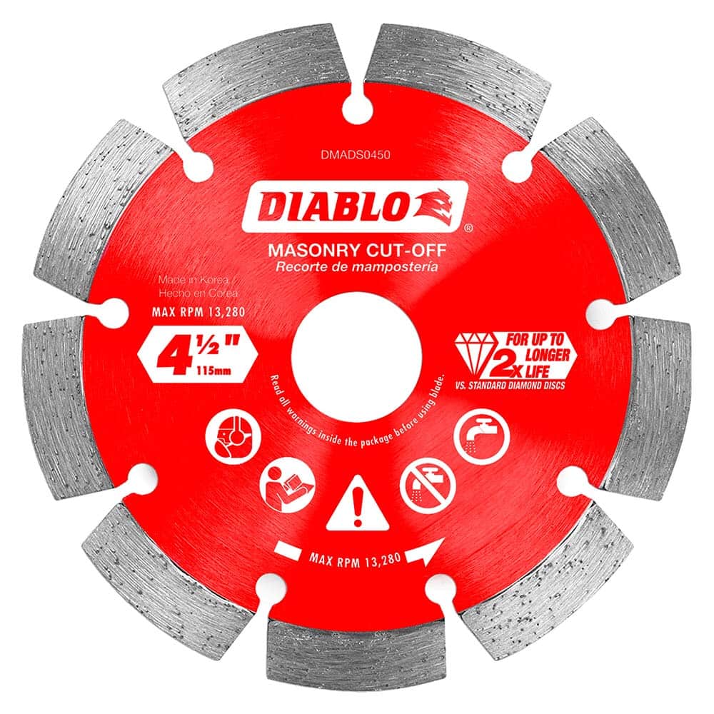 Freud - Wet & Dry-Cut Saw Blades; Blade Diameter (Inch): 4-1/2 ; Blade Material: Diamond-Tipped ; Arbor Style: Standard Round ; Arbor Hole Diameter (Inch): 0.7874; 5/8; 7/8 ; Arbor Hole Diameter (Decimal Inch): 0.7874; 5/8; 7/8 ; Application: Cutting Mas - Exact Tool & Supply