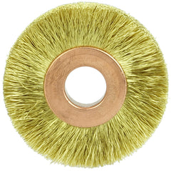 1 1/2″ × 3/8″-0.005″ Wire Size - Brass Non-Sparking Wire Wheel - Exact Tool & Supply