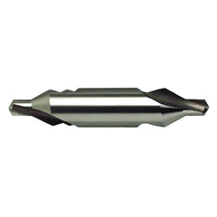 #1 × 38 mm OAL 60 Degree HSS Center Drill Form A Bright - Exact Tool & Supply