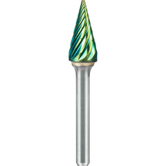 SGS Pro - SM-5, 1/2" Cut Diam, 1/4" Shank Length, NG6, Tungsten Carbide Pointed Cone Burr - Exact Tool & Supply