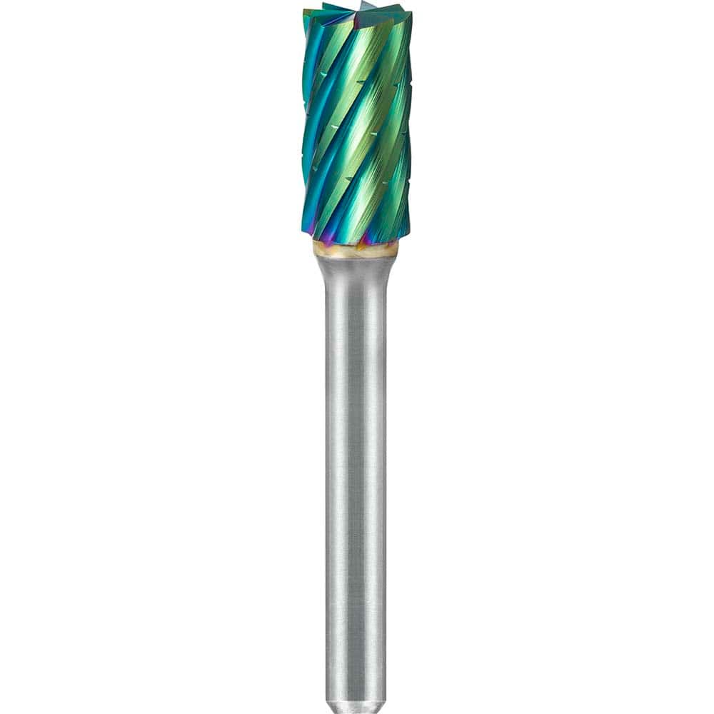 SGS Pro - SB-6, 5/8" Cut Diam, 1/4" Shank Length, NG6, Tungsten Carbide Cylinder Burr with End Cut - Exact Tool & Supply