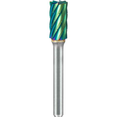 SGS Pro - SB-6, 5/8" Cut Diam, 1/4" Shank Length, NG6, Tungsten Carbide Cylinder Burr with End Cut - Exact Tool & Supply